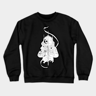 Space samurai skeleton white Crewneck Sweatshirt